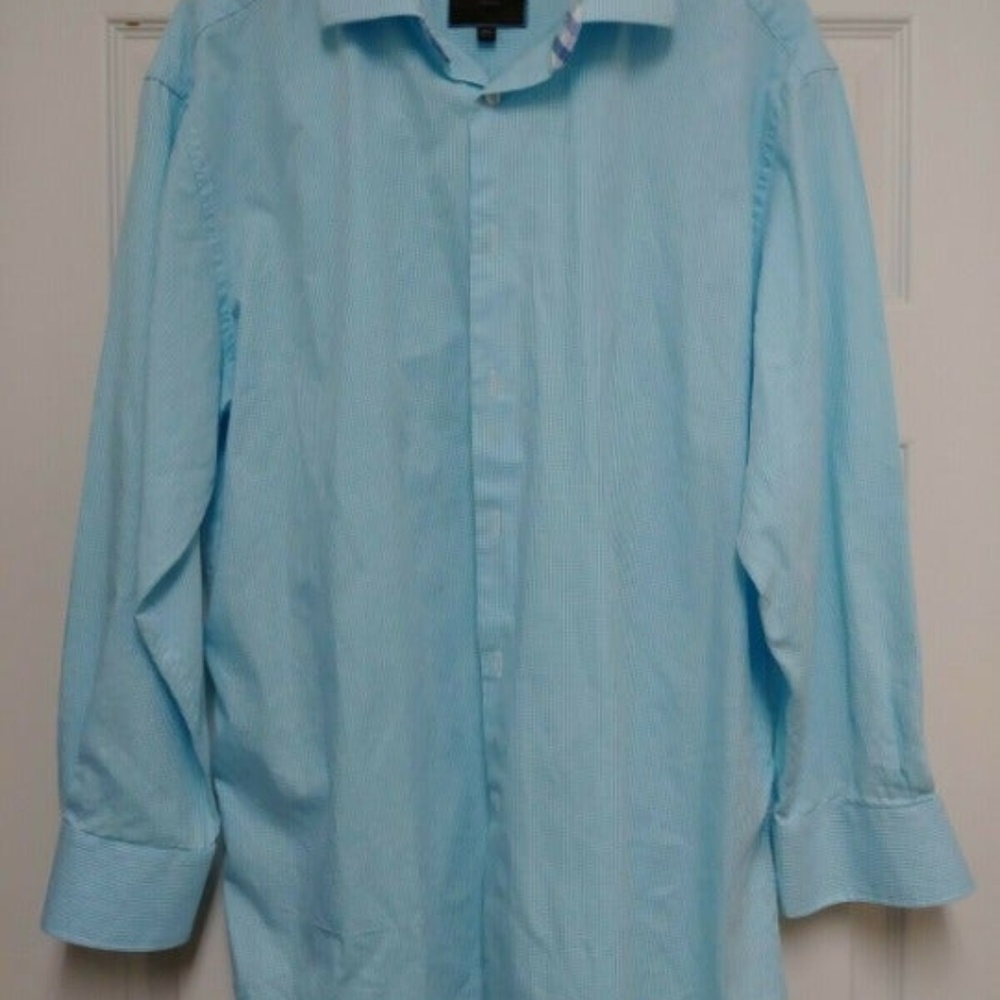 Tattersall London LS Baby‎ Blue XL 17 1/2